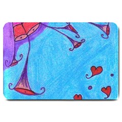 Hearts And Blue Large Doormat  by snowwhitegirl