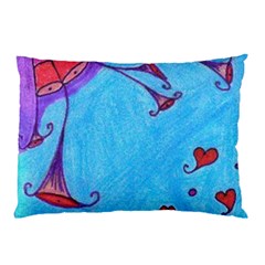 Hearts And Blue Pillow Case by snowwhitegirl