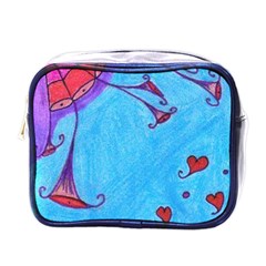 Hearts And Blue Mini Toiletries Bags by snowwhitegirl