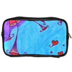 Hearts And Blue Toiletries Bags by snowwhitegirl