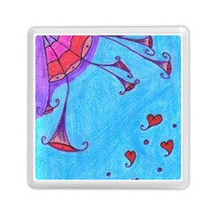 Hearts And Blue Memory Card Reader (square) by snowwhitegirl