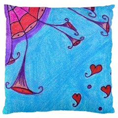 Hearts And Blue Large Cushion Case (two Sides) by snowwhitegirl