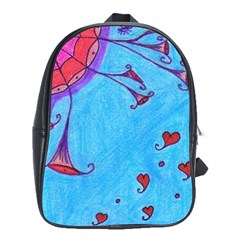 Hearts And Blue School Bag (xl) by snowwhitegirl