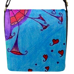 Hearts And Blue Flap Messenger Bag (s)