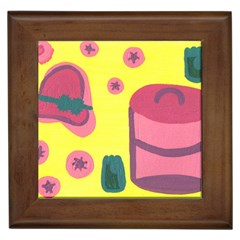 Candy Pink Hat Framed Tiles by snowwhitegirl