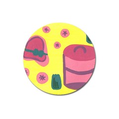 Candy Pink Hat Magnet 3  (round) by snowwhitegirl