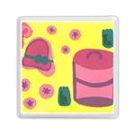 Candy Pink Hat Memory Card Reader (Square) Front