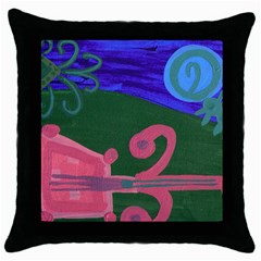 Pink Guitar Throw Pillow Case (black) by snowwhitegirl