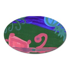 Pink Guitar Oval Magnet by snowwhitegirl