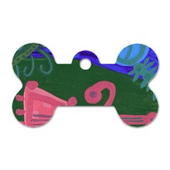 Pink Guitar Dog Tag Bone (one Side) by snowwhitegirl