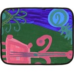 Pink Guitar Double Sided Fleece Blanket (Mini)  35 x27  Blanket Front