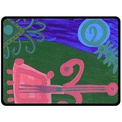 Pink Guitar Fleece Blanket (large)  by snowwhitegirl