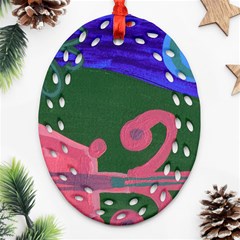 Pink Guitar Ornament (oval Filigree) by snowwhitegirl