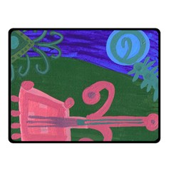 Pink Guitar Double Sided Fleece Blanket (small)  by snowwhitegirl