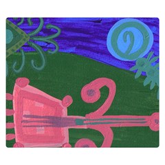 Pink Guitar Double Sided Flano Blanket (small)  by snowwhitegirl