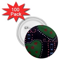 Christmas Hearts 1.75  Buttons (100 pack) 