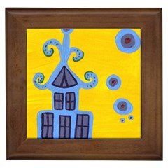 Blue House Framed Tiles