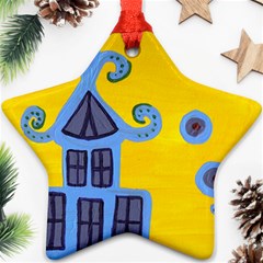 Blue House Ornament (Star)