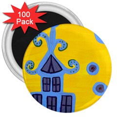 Blue House 3  Magnets (100 pack)