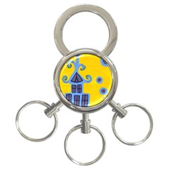 Blue House 3-Ring Key Chains