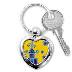 Blue House Key Chains (Heart) 