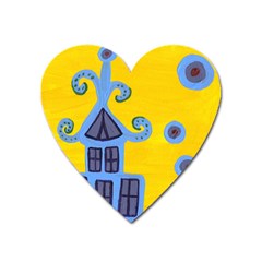 Blue House Heart Magnet