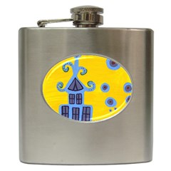 Blue House Hip Flask (6 Oz) by snowwhitegirl