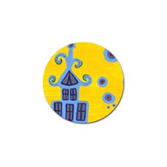 Blue House Golf Ball Marker