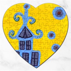 Blue House Jigsaw Puzzle (Heart)