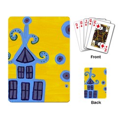 Blue House Playing Card