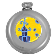 Blue House Round Hip Flask (5 oz)