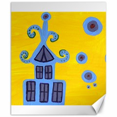 Blue House Canvas 8  x 10 