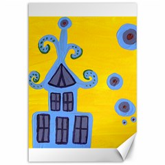 Blue House Canvas 12  x 18  