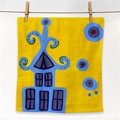 Blue House Face Towel