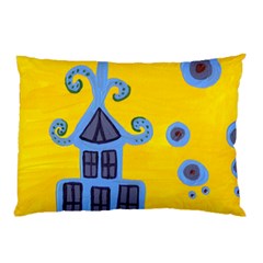 Blue House Pillow Case