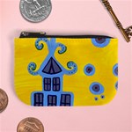 Blue House Mini Coin Purses Front