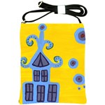 Blue House Shoulder Sling Bags Front