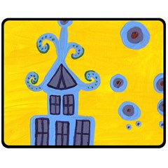 Blue House Fleece Blanket (Medium) 