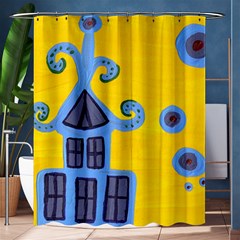 Blue House Shower Curtain 60  x 72  (Medium) 