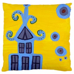 Blue House Large Cushion Case (One Side)