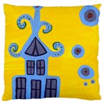 Blue House Large Cushion Case (One Side) Front