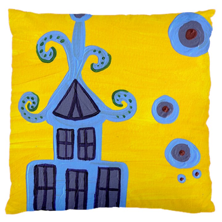 Blue House Large Cushion Case (One Side)