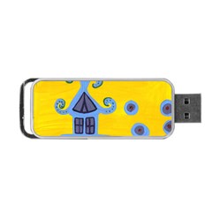 Blue House Portable USB Flash (One Side)