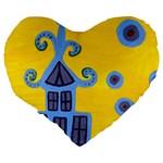 Blue House Large 19  Premium Heart Shape Cushions Back