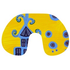 Blue House Travel Neck Pillows by snowwhitegirl