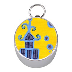 Blue House Mini Silver Compasses