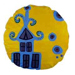 Blue House Large 18  Premium Flano Round Cushions