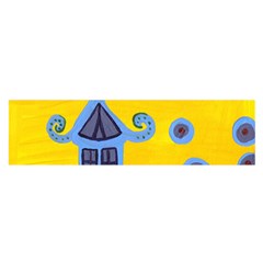 Blue House Satin Scarf (Oblong)