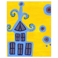 Blue House Drawstring Bag (Small)