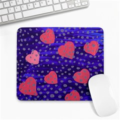 Underwater Pink Hearts Large Mousepads by snowwhitegirl